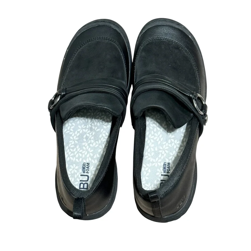 JBU Jambu Phoebe Black Vegan Leather Memory Foam Slip On Loafers Womens 9M‎